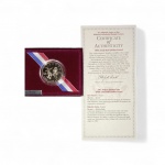 Moeda Half Dollar Proof ( CLAD)  de 50 cents  comemorativa do centenário dos Jogos Olímpicos de Atlanta 1996 ,  acompanha certificado. Peso 8 gr