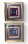 Duas Raras e Antigas  moedas  de bronze do   período helenistico da Grecia antiga   com aproximadamente 200 a.c.  com certificado emitido pela Antiquities Historical Galleries com número de cartão registro original  99960614416 e 99960614417 selo corporativo e assinatura do presidente , emoldurada, medindo 19 x 19 cm,      Nota : esse tipo de certificado foi comercializado por lojas de antiguidades , não garantimos a autenticidade. (Veja  imagens extras)