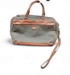 Sansonite - mala de viagem em nylon, na tonalidade cinza escuro   com alças e detalhes em couro marrom , com rodinhas ,  bom estado de conservação, medida aproximada: 21 x 38 x 68  cm  ( veja imagens extras) marcas do uso, pequeno restauro na lateral.