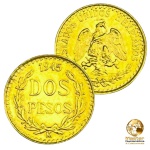 México - Moeda de 2 Pesos 1945  - Ouro (.900) - 1.66 g - 13.0 mm