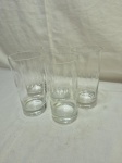 Jogo de 5 copos longos em cristal lapidação oval fosca. Medindo 7cm x 14,5cm de altura.