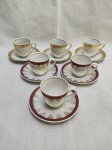 Lote de 6 xícaras de café em porcelana, sendo 2 modelos, Abece e Barão do Rio Branco.