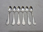 Jogo de 6 colheres de sobremesa em prata 90 Fracalanza. Medindo 16cm de comprimento.