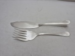 Par de talher de servir peixe em prata 90 Fracalanza. Medindo a faca 28cm de comprimento, garfo 23cm de comprimento.