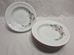 Jogo de 6 pratos fundos de massa, sopa em porcelana Real, floral. Medindo 23cm de diâmetro.
