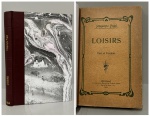 PUJOL, Hyppolyte. - LOISIRS - Vers et Versions. São Paulo: Typographia Brazil de Carlos Gerke, 1904. PRIMEIRA EDIÇÃO. 159 pp. Encadernado preservando as capas da brochura, páginas amareladas pelo tempo em bom estado de conservação. 14 x 20 cm.