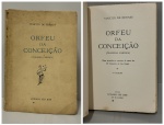 MORAES, Vinicius de. - ORFEU DA CONCEIÇÃO - Tragédia Carioca. Rio de Janeiro: Livraria São José, 1960. Segunda Edição. Peça premiada no concurso de teatro do IV Centenário de São Paulo. 113 pp. Brochura original, páginas com o pequeno furo, bem preservado. 13 x 19 cm.