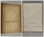 GROSSMANN, Judith. - LINHAGEM DE ROCINANTE: 35 poemas. Rio de Janeiro: Livraria São José, 1959. PRIMEIRA EDIÇÃO COM DEDICATÓRIA DO AUTOR PARA O POETA Foed Castro Chamma: " Para Castro Chamma de Judith Grossmann. Rio - 1959". 69 pp. Brochura com capa amarelada pelo tempo e páginas em bom estado de conservação. 16 x 23 cm.