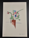ALDEMIR MARTINS, 1986. - VASO DE FLORES. SERIGRAFIA NUMERADA E ASSINADA PELO ARTISTA 88/100. Bom estado de conservação. 38 x 56 cm.