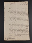 CONDE DE OEYRAS  (MARQUES DE POMBAL).  CARTA MANUSCRITA - ASSINADA PELO CONDE DE OEYRAS  LISBOA 2 DE JULHO DE 1770. Assuntos administrativos e financeiros - cobrança de impostos e CONTRATO DE DIAMANTES. 1 pp. 22 x 35 cm.