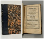GUIMARAENS, Joze de Sousa Alves. - SERMÃO QUE EM ACÇÃO DE GRAÇAS PELO FELIZ E MUITO DESEJADO NASCIMENTO DO SERENISSIMO PRINCIPE, O SENHOR D. PEDRO D'ALCANTARA BRAGANÇA E BOURBON SAXE-COBOURG. Recitou na Real Capella de Nossa Senhora da Lapa da Invicta Cidade do PORTO na Festividade ordenada pelo Illustrissimo Senado Municipal da Mesma Cidade em 3 de dezembro de 1837. José de Sousa Alves Guimaraens, Cavalleiro da Ordem de Christo, e Pregador de S. M. F. a Rainha. Porto: Imprensa Constitucional, 1837. 26 pp. Boa encadernação nova, lombo em couro, preservando a capa da brochura, 26 pp; muito bom estado de conservação. 20,5 x 13 cm.