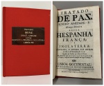 TRATADO DE PAZ, UNIAÕ, AMIZADE E ALIANÇA DEFINITIVA ENTRE HESPANHA, FRANÇA, E INGLATERRA: Concluído, e Assinado em Sevilha no dia 9 de Novembro de 1729. Impresso em Sevilha por ordem da Corte, TRADUZIDO DO IDIOMA CASTELHANO EM Portuguez, e conferido com outro exemplar da língua Franceza.  Lisboa Occidental: Na Officina de Pedro Ferreira, Anno de M.DCCXXX (1780). Brochura, 16 páginas em muito bom estado de conservação. Vinheta no cabeção da página. 2, assinado na página16 por Dom Miguel Fernandez Munilha; Dom Joze Gomes de la Salde. Sem encadernação em ótimo estado de conservação. Páginas íntegras e limpas de carimbos ou grifos ou anotações. Raro. 20 x 14 cm.