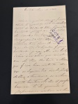 CARTA DE FRANCISCA PARA JANUARIA (Irmãs de D. Pedro II), Paris, 16 de março de 1845. Trata-se de uma carta pessoal manuscrita. O carimbo "COT 119 PIECE" indica que se trata de uma peça catalogada. A carta menciona saudades e lugares conhecidos como Nápoles e "São Paulo Railway, sugerindo uma conexão entre imigração italiana e o Brasil. Destaca a importância da comunicação postal na época. Menciona o desejo de receber uma resposta antes de enviar algo para o Rio de Janeiro. Menciona cumprimentos de Joinville. 4 pp. Ótimo estado de conservação