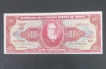 Cedula de Brasil !! valor de 100 Cruzeiros !! Dom pedro II segunda estampa cor vermelha !! flor de estampa !! valor de mercado cerca de 50 Reais !! a mais dificil !!