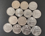14 Moedas do Brasil !! valor monetario da decada de 1970 !! todas as datas coleção completa !!  otimo estado praticamente  soberbas f valores de 20 centavos (7x) e 50 centavos  ( 7x) !! de 1967 até 1979 !! todos os anos de impressão !!