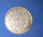  Moedas/Portugal - valor de 100 Reis  -Prata !! Ano de 1886 !! Raridade !estimativa de mercado= 100,00 Reais  !!! 