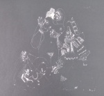 Arte Erótica !! Autor Pablo Picasso !! Reprografia original !! Peça em fundo Preto  com imagem EROTICA  em bico de pena nanquim BRANCO  !! , sem data  !! - tamanho 36cmx26cm !! perfeito para enquadrar !! !! acervo de colecionador !! alto valor de mercado !!