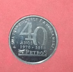 Medalha - Comemorativa da Petros !! Fundação Petrobras de seguridade Social !! 40 anos !! 1970/2010!! Tamanho de 30mm !! 