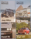 Colecionismo- 4 porters Conjugados com 8 paginas de informações !! coleçã Carros Nacionais !! JEEP !! + Fiat 147!! + Passat TS !! + Variant !!