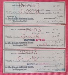 Militarismo - 3 cheques da Brazilian Army Fund !! ano de 1941 Periodo da segunda guerra mundial !! The Biggs National Bank !! acervo de colecionador !!