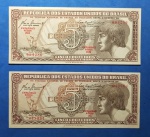 2 Cedulas/ Brasil -  Indio serie 002 , 007 !!! Flor de Estampa e soberba   !!! 