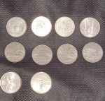 10 Moedas -USA  - !!! Valor de quarter dollar !! Todas dos estados !! Todas diferentes !! 