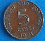 Moeda / Trinadad Tobaco  !! Local Muito dificil de aparecer  !! Ano de 1971  !! 