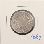 Moeda - Brasil - valor de 500 Réis ano de 1889 !! material prata !! primeira deste valor no ano da Republica !! alto valor de mercado !!
