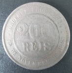 Moeda do Brasil - valor de 200 Reis data de 1897 !! tempo da republica !! ja esta escassa !! valor abaixo de mercado !!