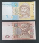 2 Cedulas da Asia em Pais Dominado pela Russia !! valor de 1 e 2 unidades monetárias !! lindas péças em Flor de estampa !!