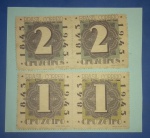 Filatelia - 2 duplas de selos valor de  1 e 2 Cruzeiros !! Ano de 1943 !! Periodo da segunda guerra mundial !!! 