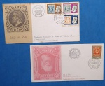 Filatelia - 2 envelopes de primeiro dia !! centenário do Barba Branca !!! e Centenário da Emissão de D. Pedro II !!!