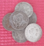 Moedas- Brasil ! 6 moedas de Prata !! valor de 2000 Reis uma ano de 1922 comemorativa e outras tipo Mocinha !! !!