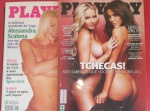 2 revistas PLAY BOY !! THECAS !! Nós sabemos que voces só pensam nelas !! + racking da cachaça ano 2011 !! edição de julho de 2011 !! + Alessandra Scatena a Assistente do GUGU !!  Nua nas Ruas de Miami !! acervo de colecionador !!