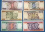6 Cedulas / Brasil - todas da serie de 1979 até 1981 !!! Inclusive Barão Branco !!!  !!!    !!!!