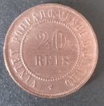Moeda - Brasil !! valor de 20 Reis !! data de 1908 !! estado MBC ++ quase soberba !! material bronze !! tempo do Imperio do Brasil !! valor inicial bem baixo !!