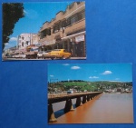 2 Postais - Espirito Santos  !!! Colatina , centro da cidade  !!! Decada de 1980  !!! !! E ponte sobre o Rio Doce -  Ambos coloridos 