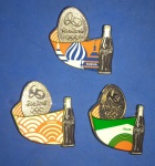 Medalha -3 broches da Olimpiadas Coca - Cola Rio de janeiro, (Italia - Russia - china )  !! 