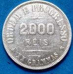 Moeda/ Brasil - prata !! !!! Valor de 2000 Réis ano de 1911  !! Data escassa  !! MBC ++   !!!   !!  