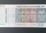 Cedula - Brasil - RAÇAS !! valor de 500 Cruzeiros !! edição  comemorativo !! serie B !! alto valor de mercado cerca de 50,00 Reais