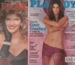 2 Revistas PLAY BOY !! A Nudez da mais desejada das TOP Models do Mundo CINDY CRAWFORD !! +  ROSIMERY Mello A foqueteira do Maracanã !! edições de setembro de 1998 e novembro de 1989 !! bem antigas !!