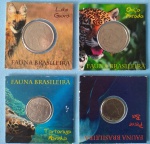 Moeda/ Brasil - 4 moedas Fauna Brasileira !! Flor de cunho !! com embalagem temática colorida !!