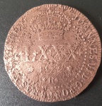 Moeda - Brasil - valor de LXXX data de 1822 -R !! material cobre !! tempo Imperio !! valor de catalogo = 400, 00 Reais , valor inicial pela metade !!