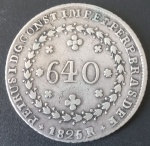 Moeda - Brasil - Valor de 640 reis !! tempo do Imperio data de 1825R !! impressão da casa da moeda Rio de Janeiro !! valor de mercado carca de 900 Reais !! peça muito bonita !! valor inicial muito abaixo !!