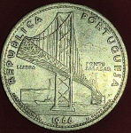 Moeda- portugal !! material prata !! comemorativa , linda figura da'ponte SalaZar !! , ano de 1966 !!