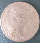Moeda - Brasil !! valor de 40 Reis !! data de 1877 !! material bronze !! tempo Imperio !! alto valor de mercado !! cerca de 120 Reais !! data bem escassa !! valor inicial bem abaixo !!