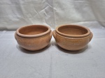 Par de bowls em cerâmica crua nº 4. Medindo 14cm x 8cm de altura.