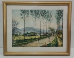 GRAVURA EMOLDURADA - TEMA BRASIL COLONIAL -  'CATETE - RIO DE JANEIRO'' . MEDINDO 24 X  29.5 CM