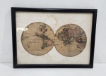 ANTIGO  QUADRO MAPA MUNDI. MOLDURA MEDINDO  24 X 32.5 CM