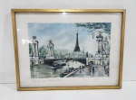 VARGAS - Gravura Francesa - com indicação manuscrita: Torre Eiffel. Mede 30 x 40 cm